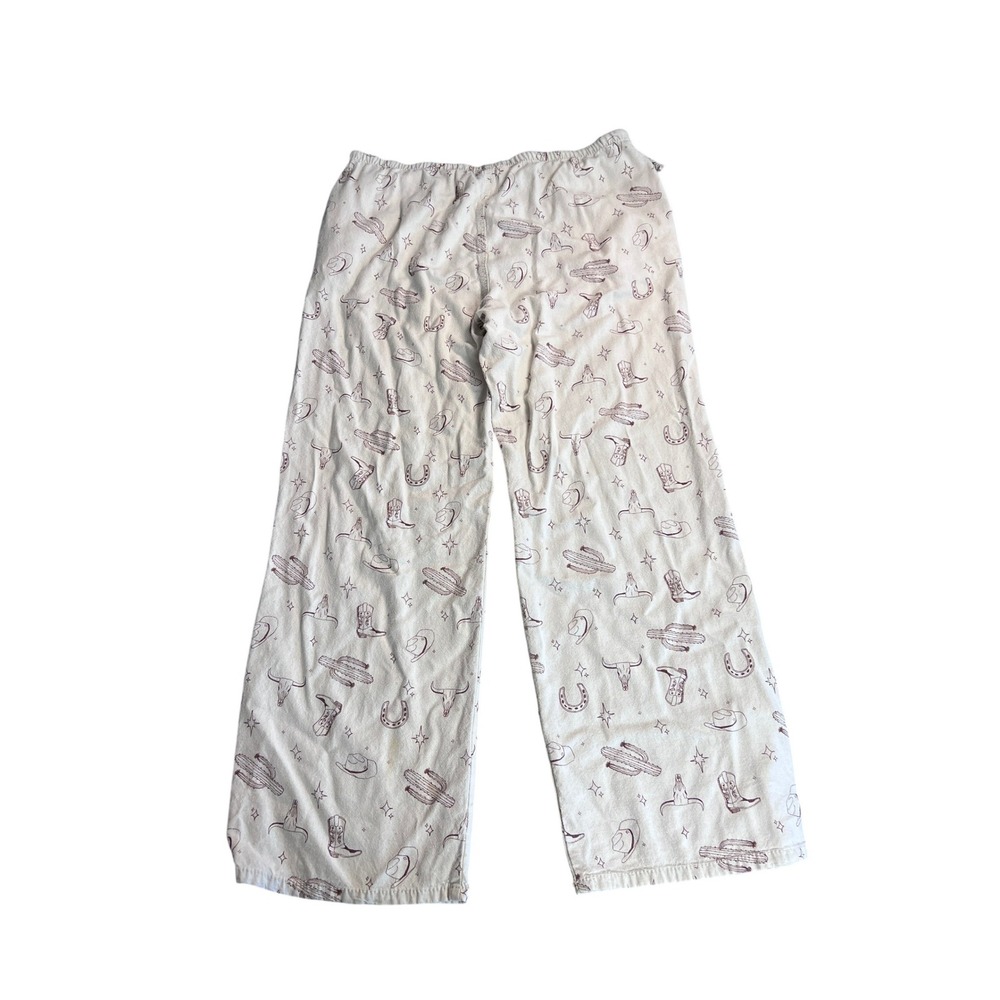 Cali1850 Western Print Twill Pants Women XL Cream Brown - Picture 3 of 6